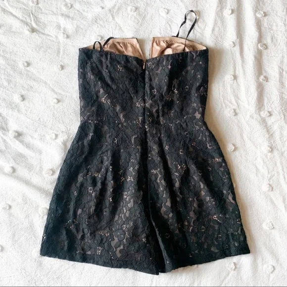 new✨ j.o.a anthro black lace and nude strapless romper - Picture 11 of 14